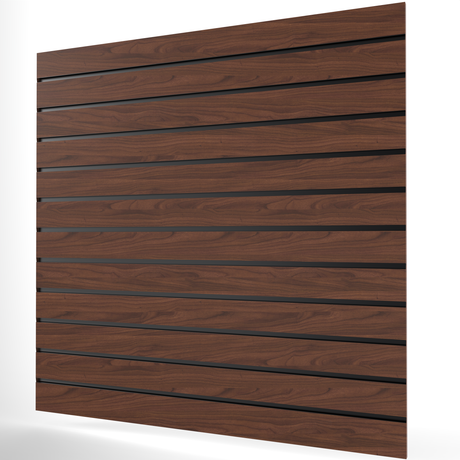 Walnut Slatwall Panel (1200mm x 1200mm) 4ft x 4ft