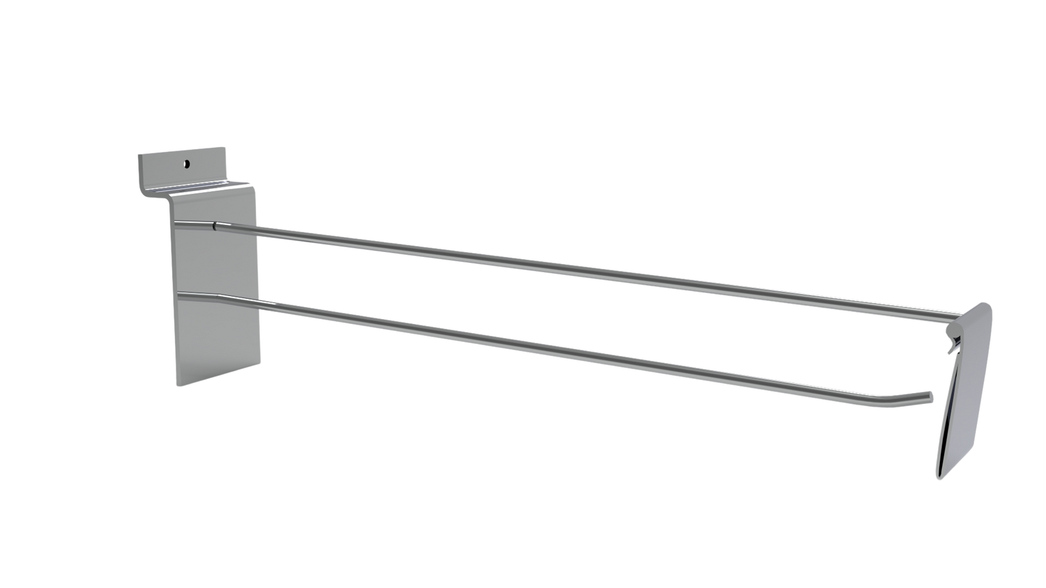 Enkel krok och prishållare för spårpanel-300mm-krom