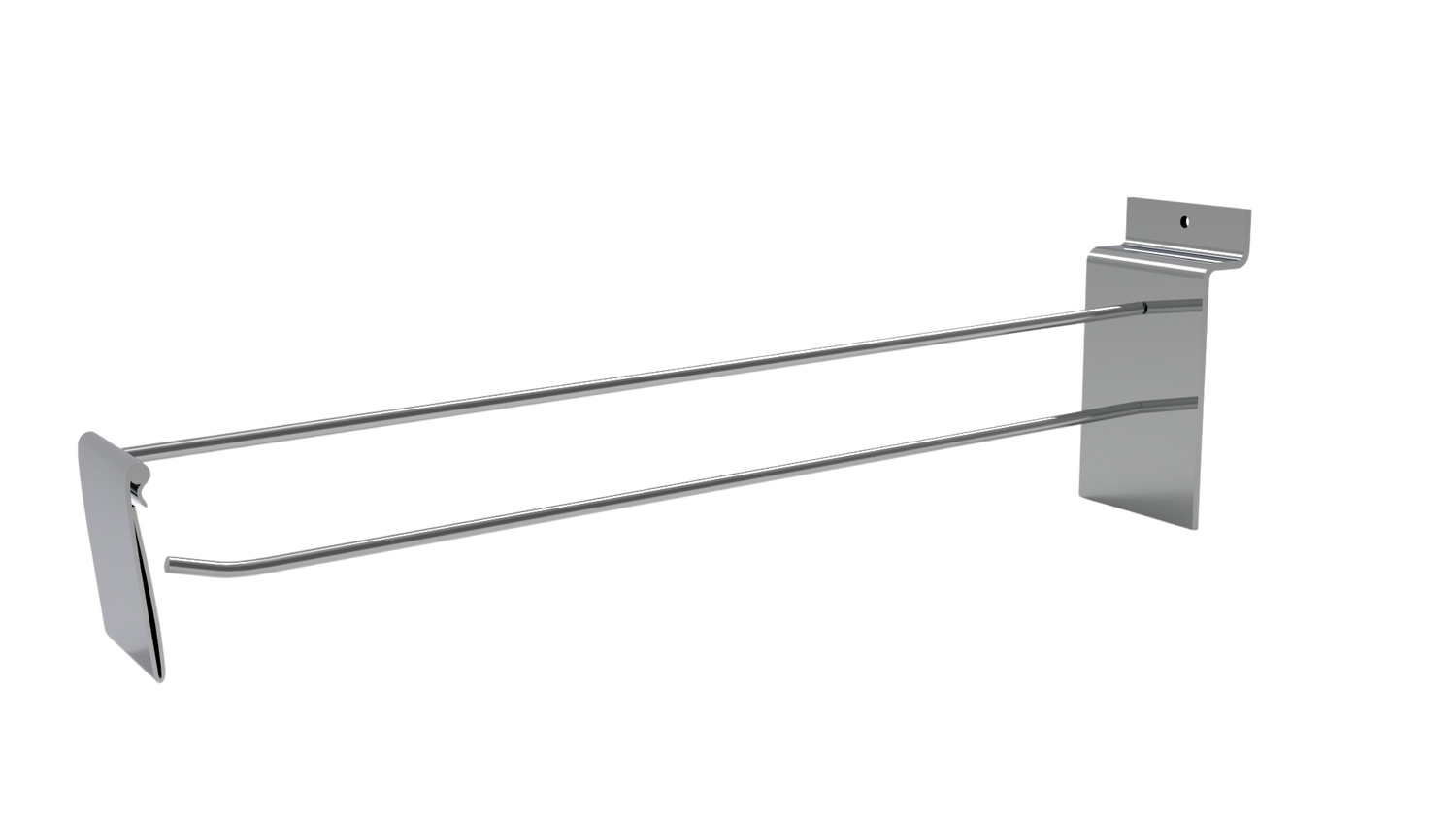 Enkel krok och prishållare för spårpanel-300mm-krom